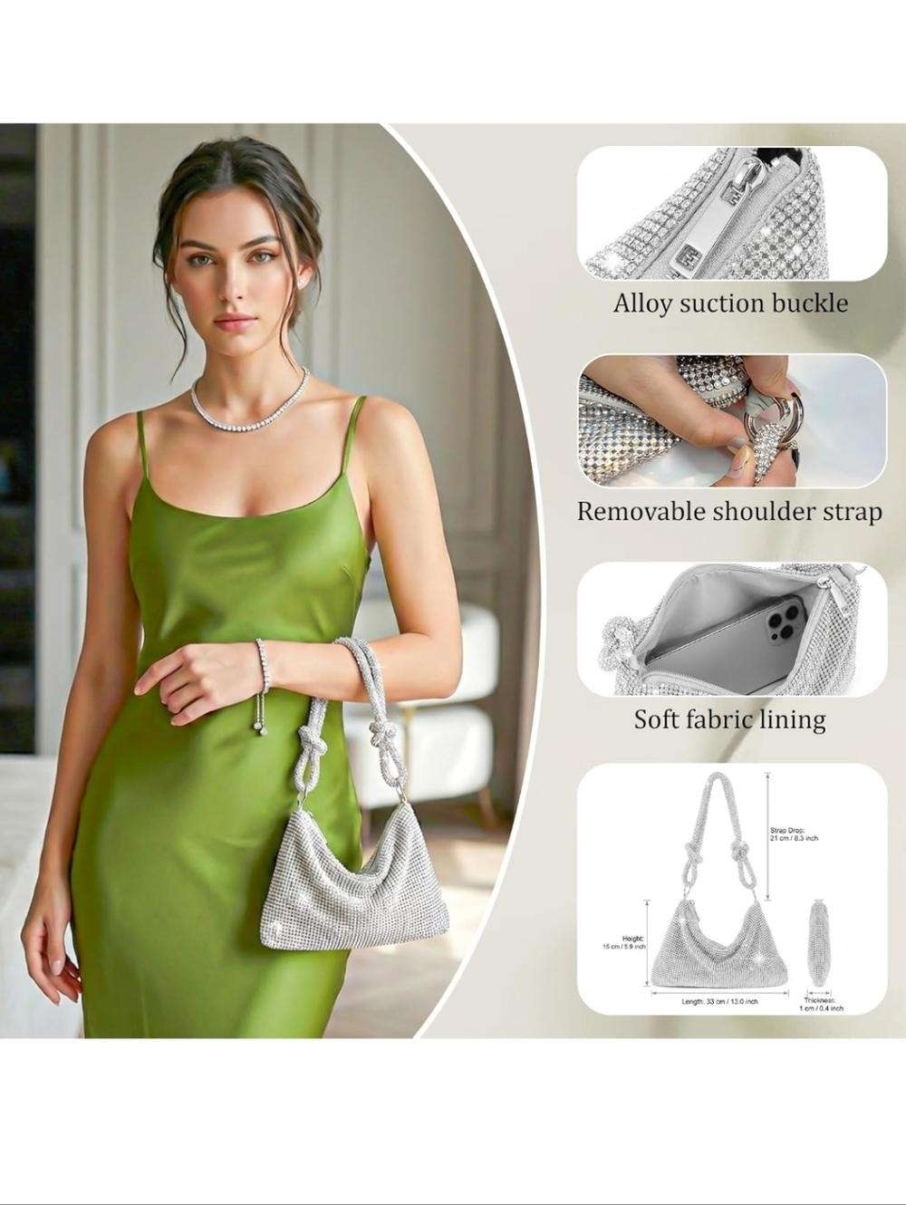 4 Piece Rhineston Set- Designer Style - Picture 5 of 6
